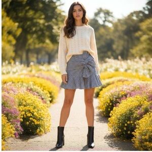 Veronica Beard Picnic Bow Mini Skirt